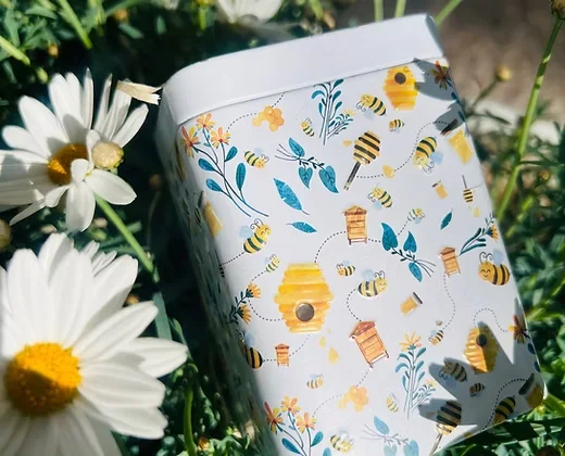 Scatola di latta  per tè e tisane (api)